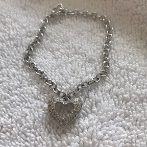 Swarovski heart charm bracelet